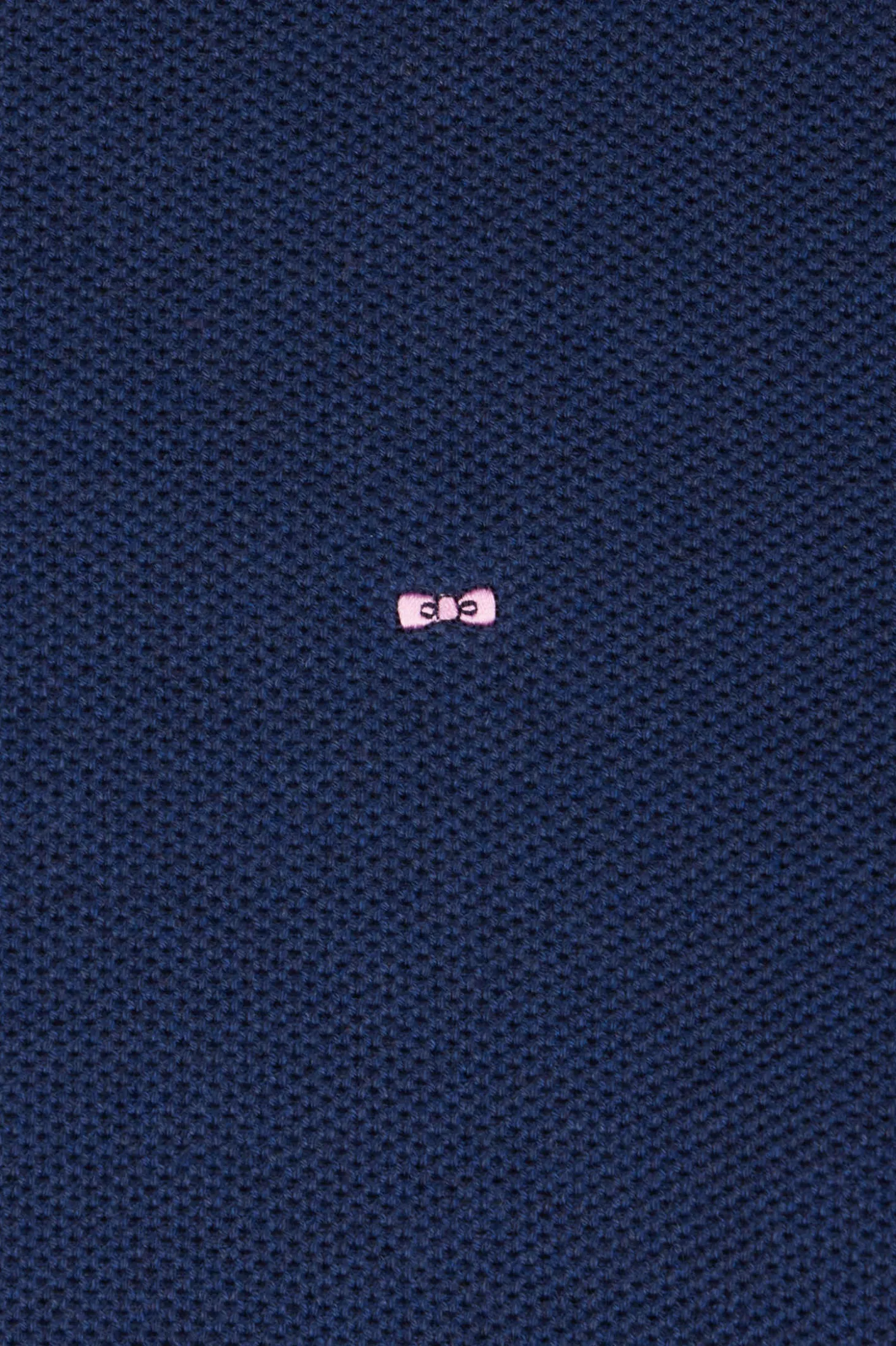 Regular dark blue cotton crew neck jumper
