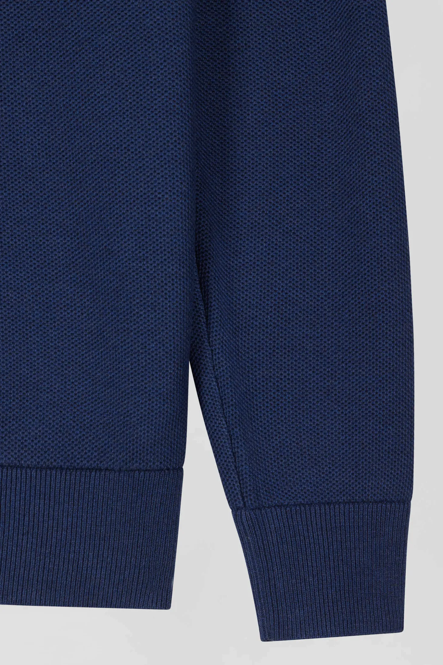 Regular dark blue cotton crew neck jumper