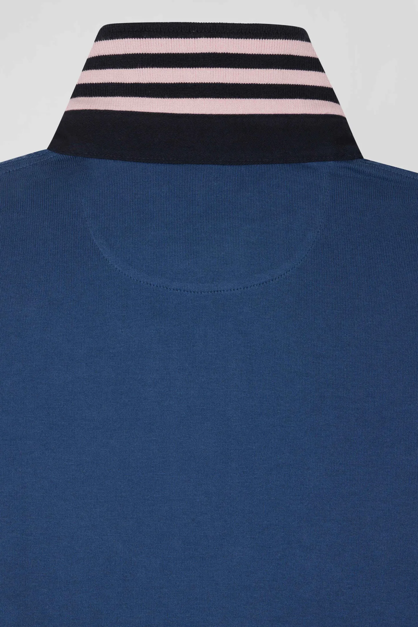 Regular dark blue long-sleeved Pima cotton rugby shirt
