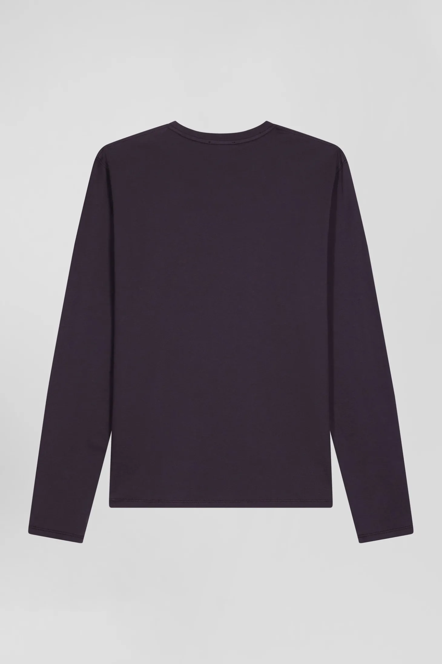 Regular dark brown long-sleeved Pima cotton T-shirt
