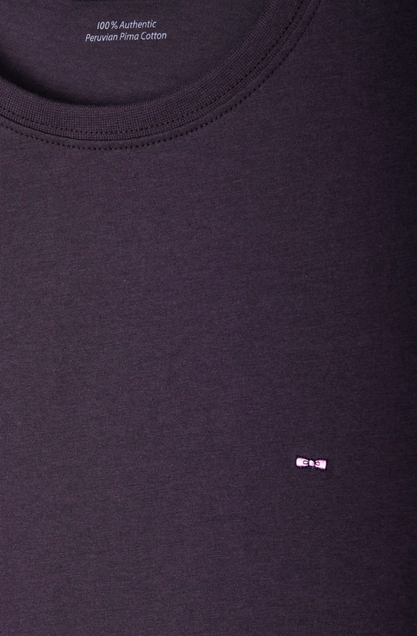 Regular dark brown long-sleeved Pima cotton T-shirt
