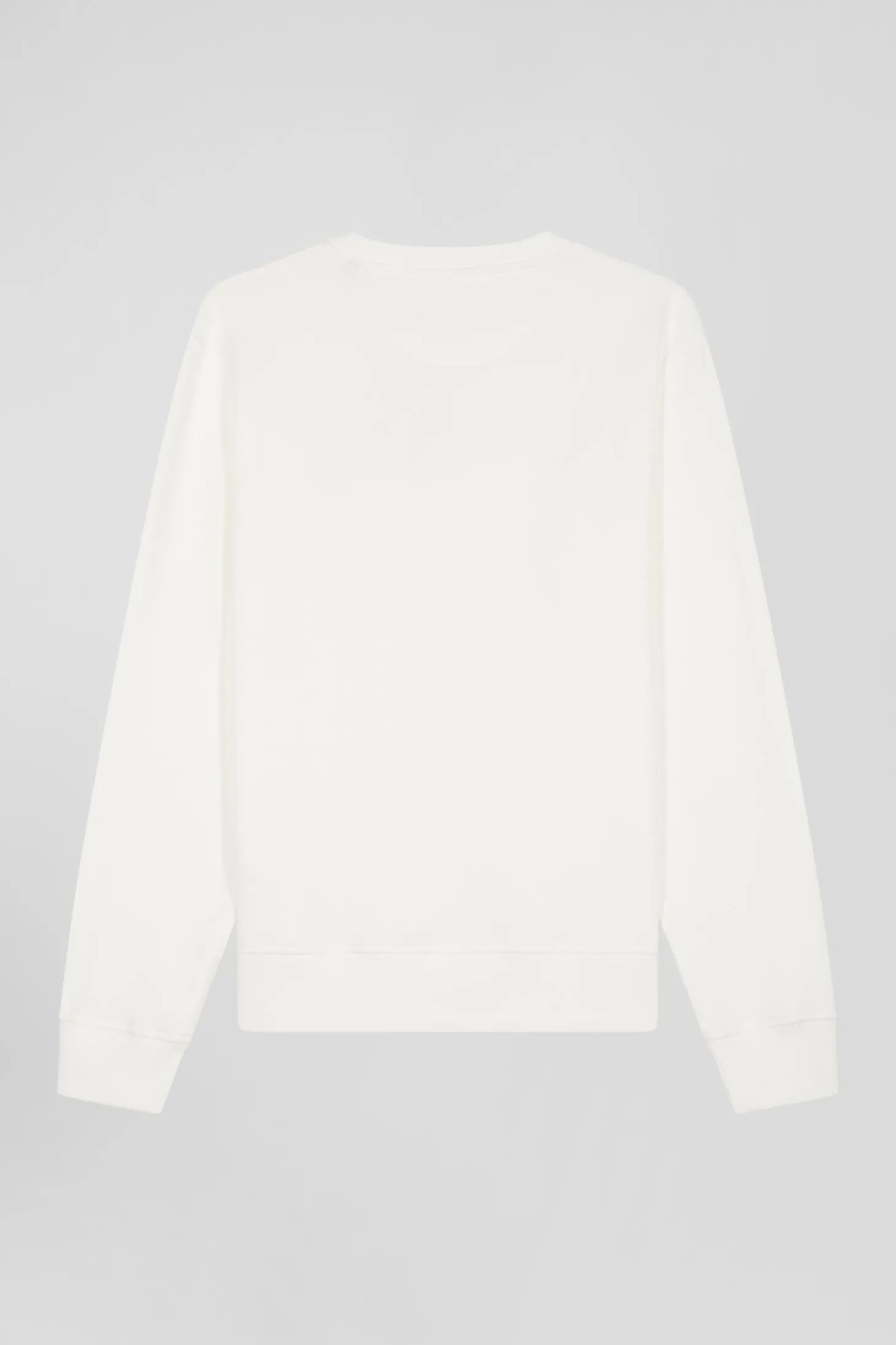 Regular ecru brushed cotton fleece sweatshirt