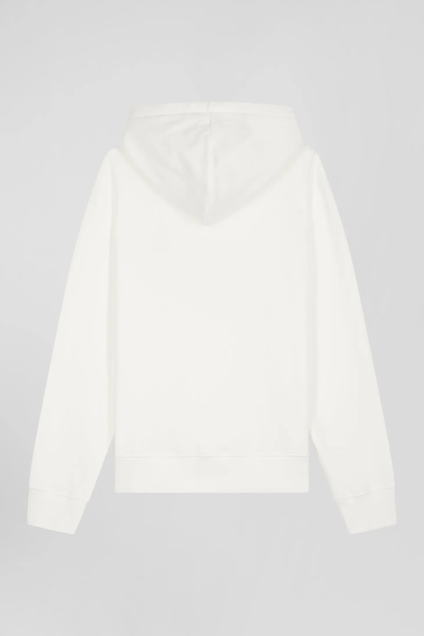 Regular ecru brushed cotton fleece hoodie