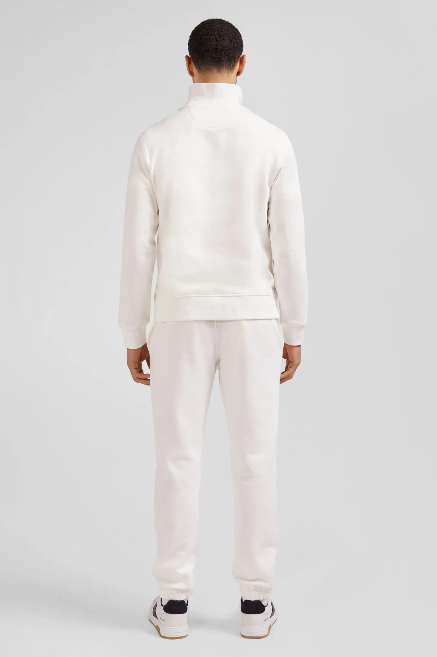 Regular ecru brushed cotton fleece sweatshirt