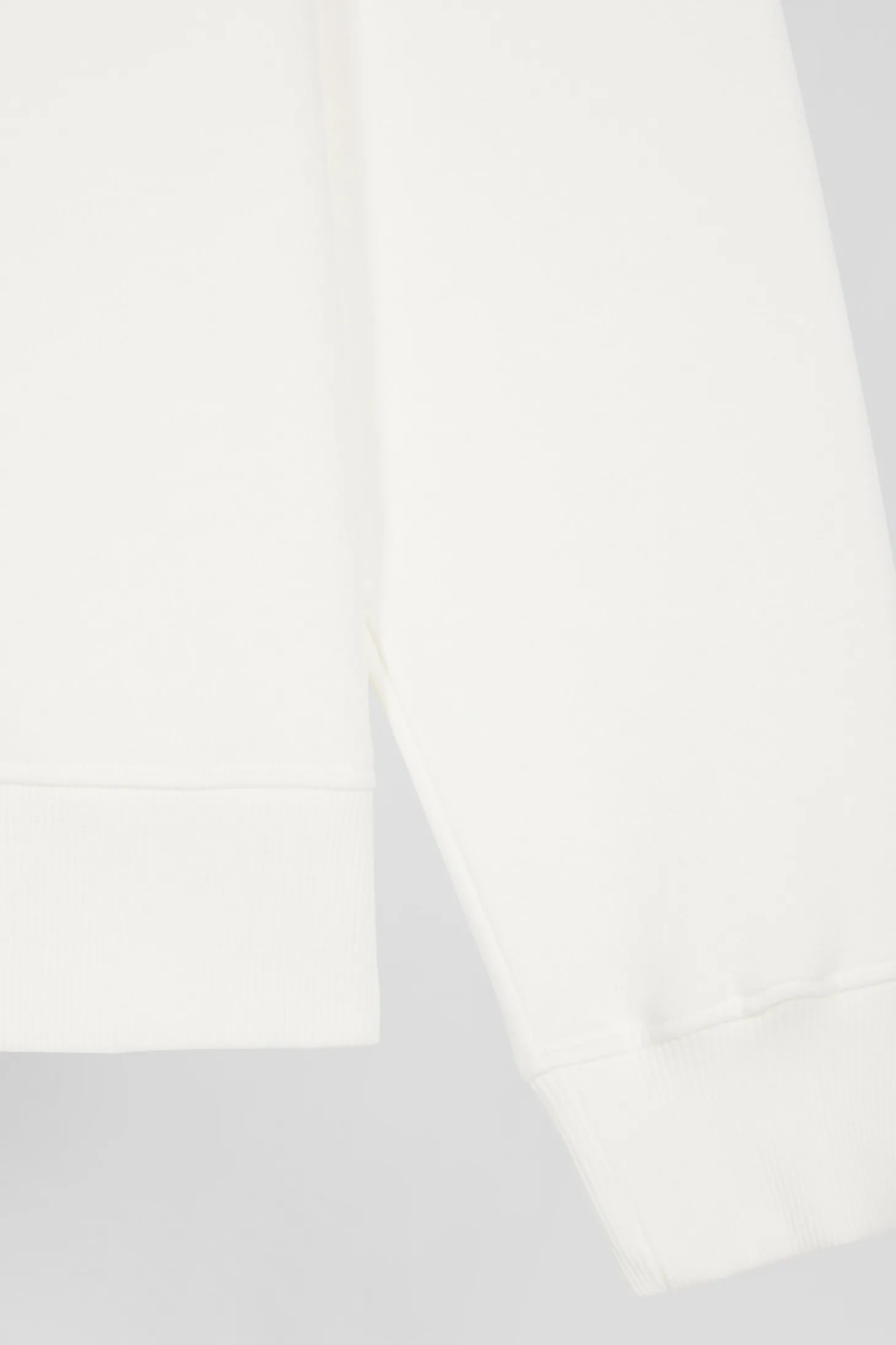 Regular ecru brushed cotton fleece sweatshirt