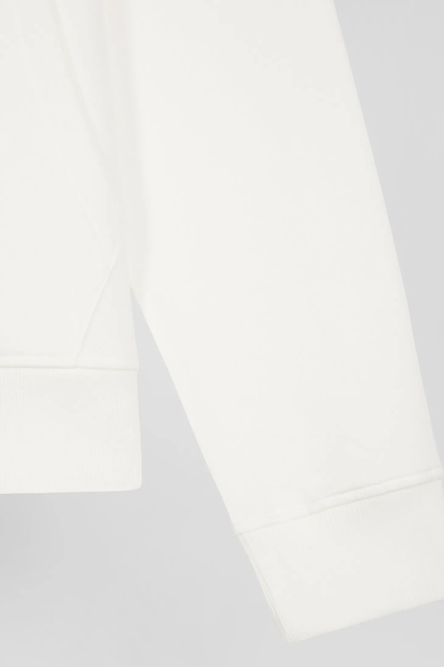 Regular ecru brushed cotton fleece hoodie