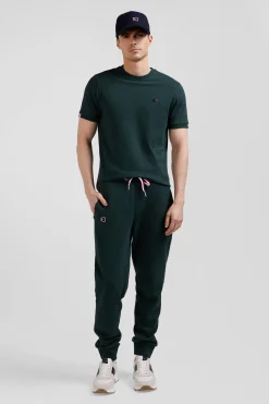 Regular green brushed cotton fleece jogging bottoms