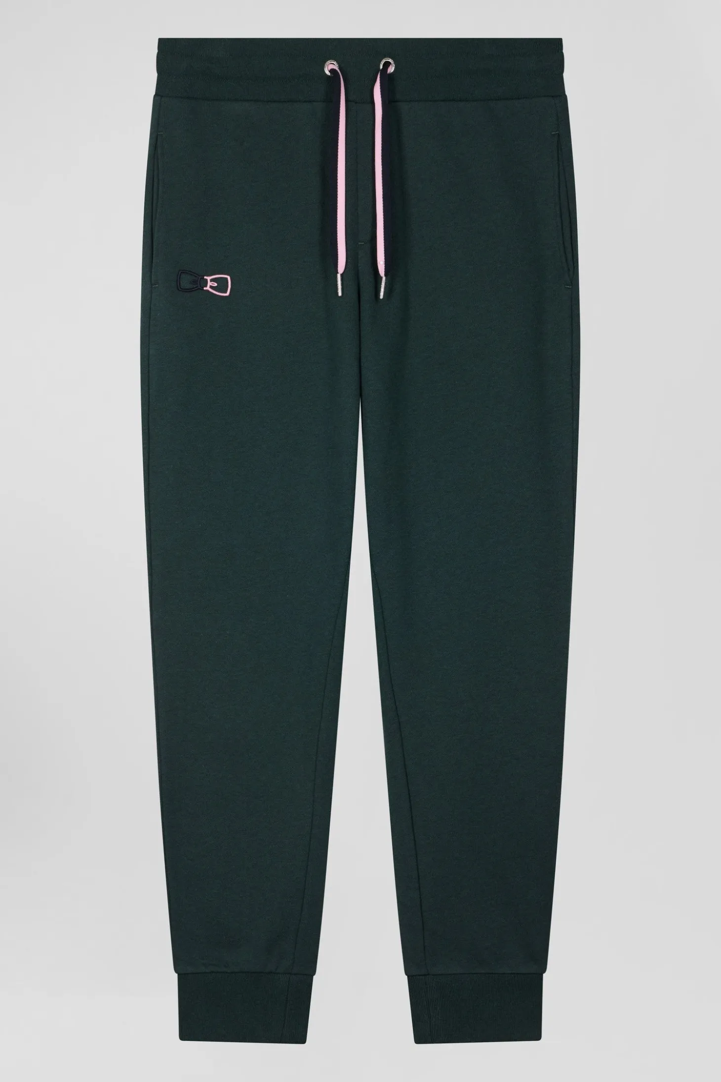 Regular green brushed cotton fleece jogging bottoms