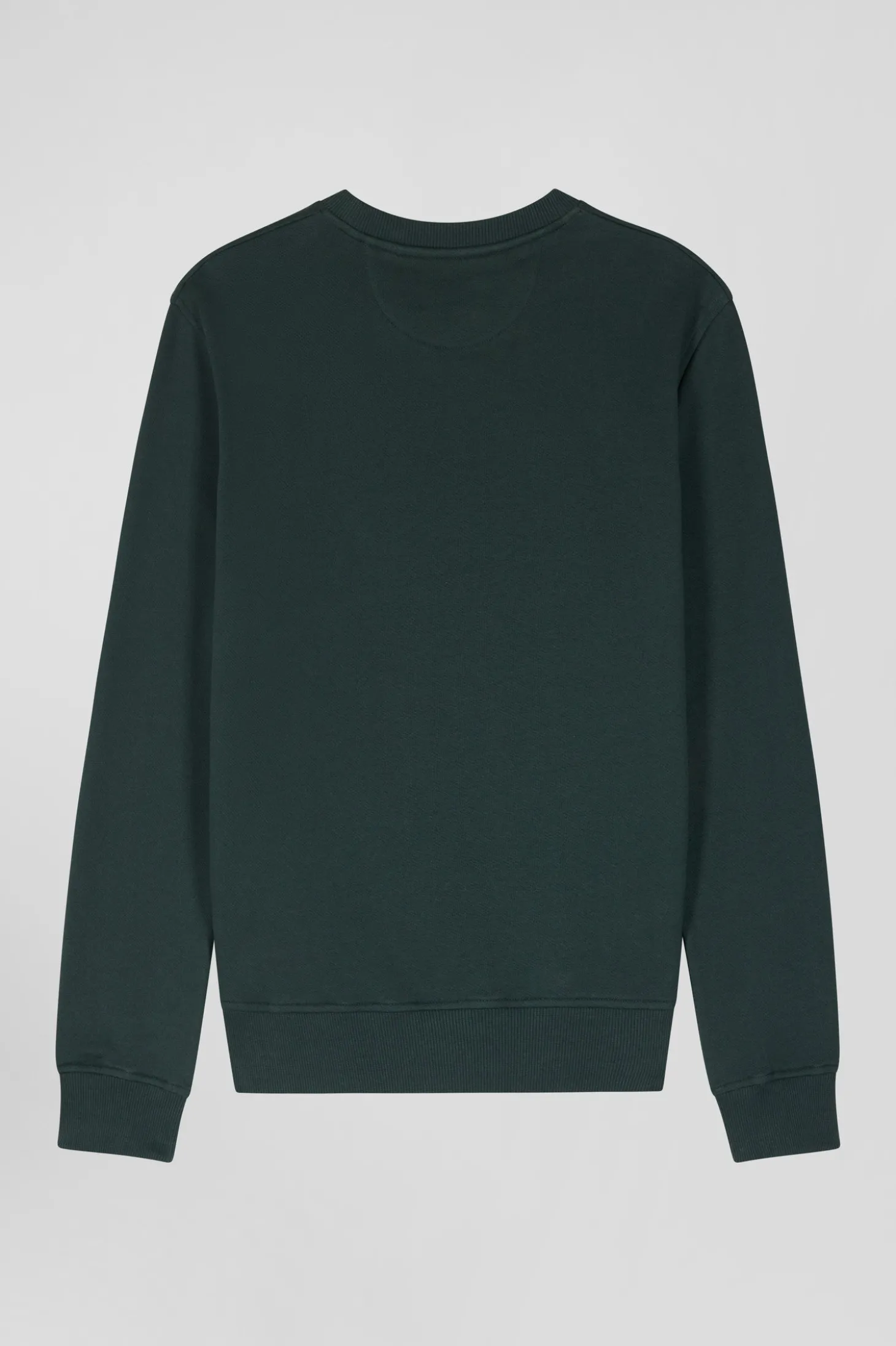 Regular green brushed cotton fleece sweatshirt