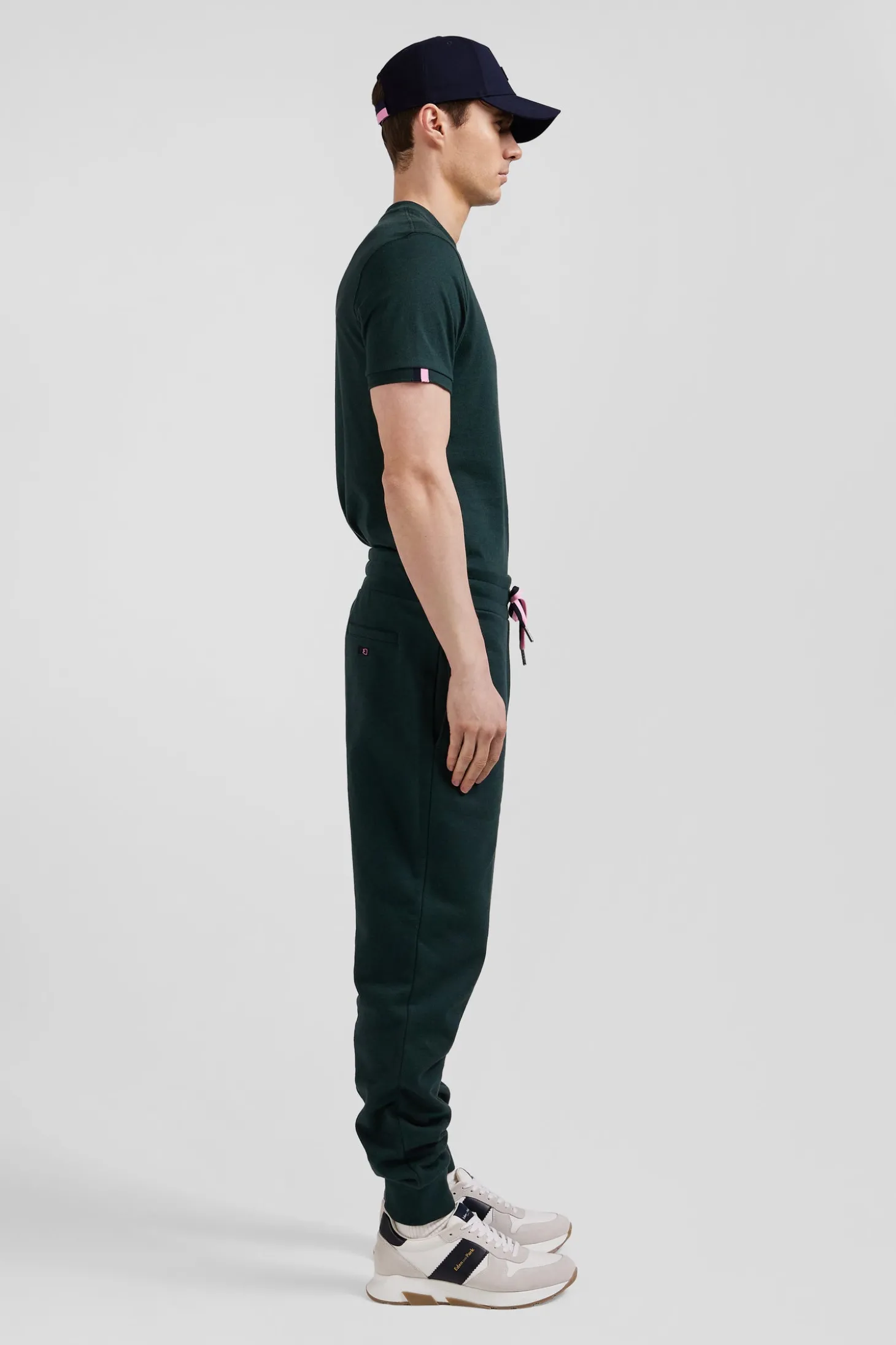 Regular green brushed cotton fleece jogging bottoms