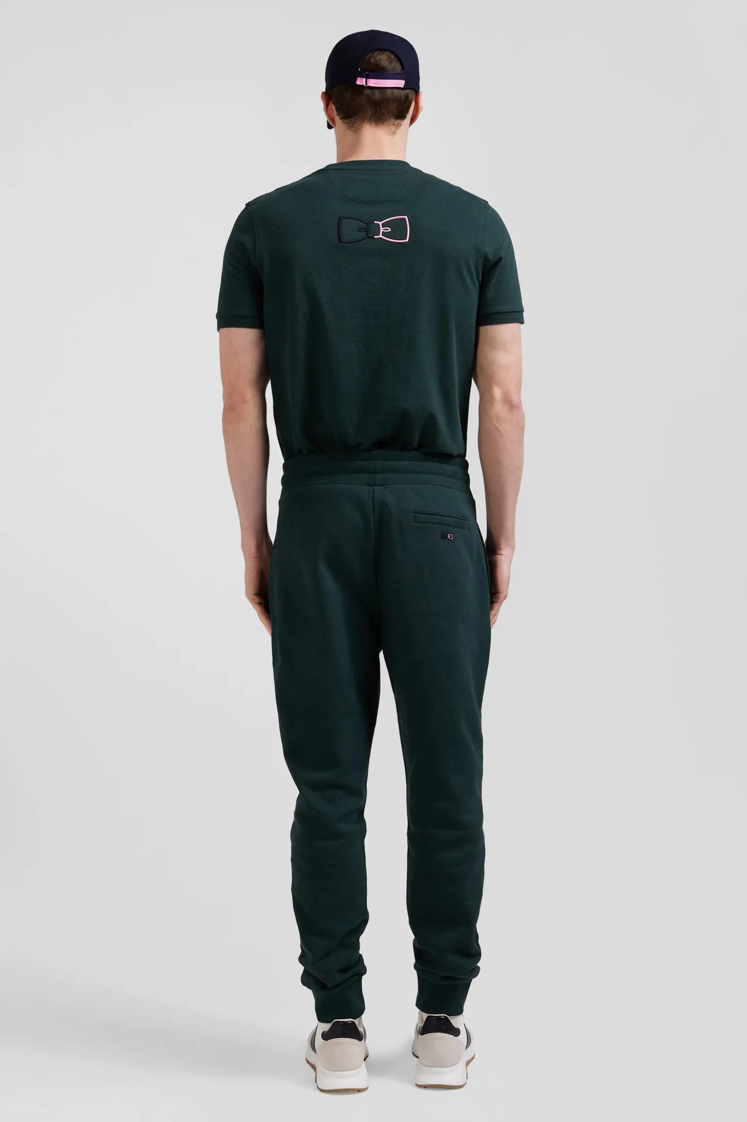 Regular green brushed cotton fleece jogging bottoms
