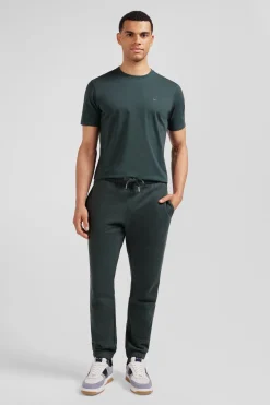Regular green brushed fleece jogging bottoms