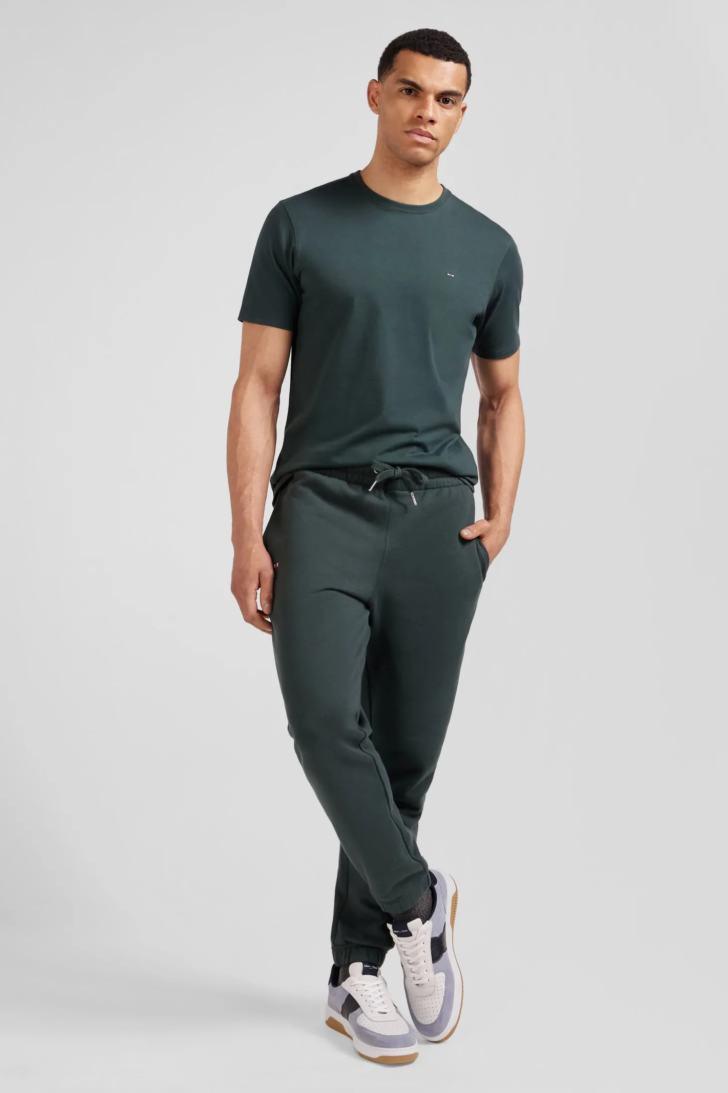 Regular green brushed fleece jogging bottoms
