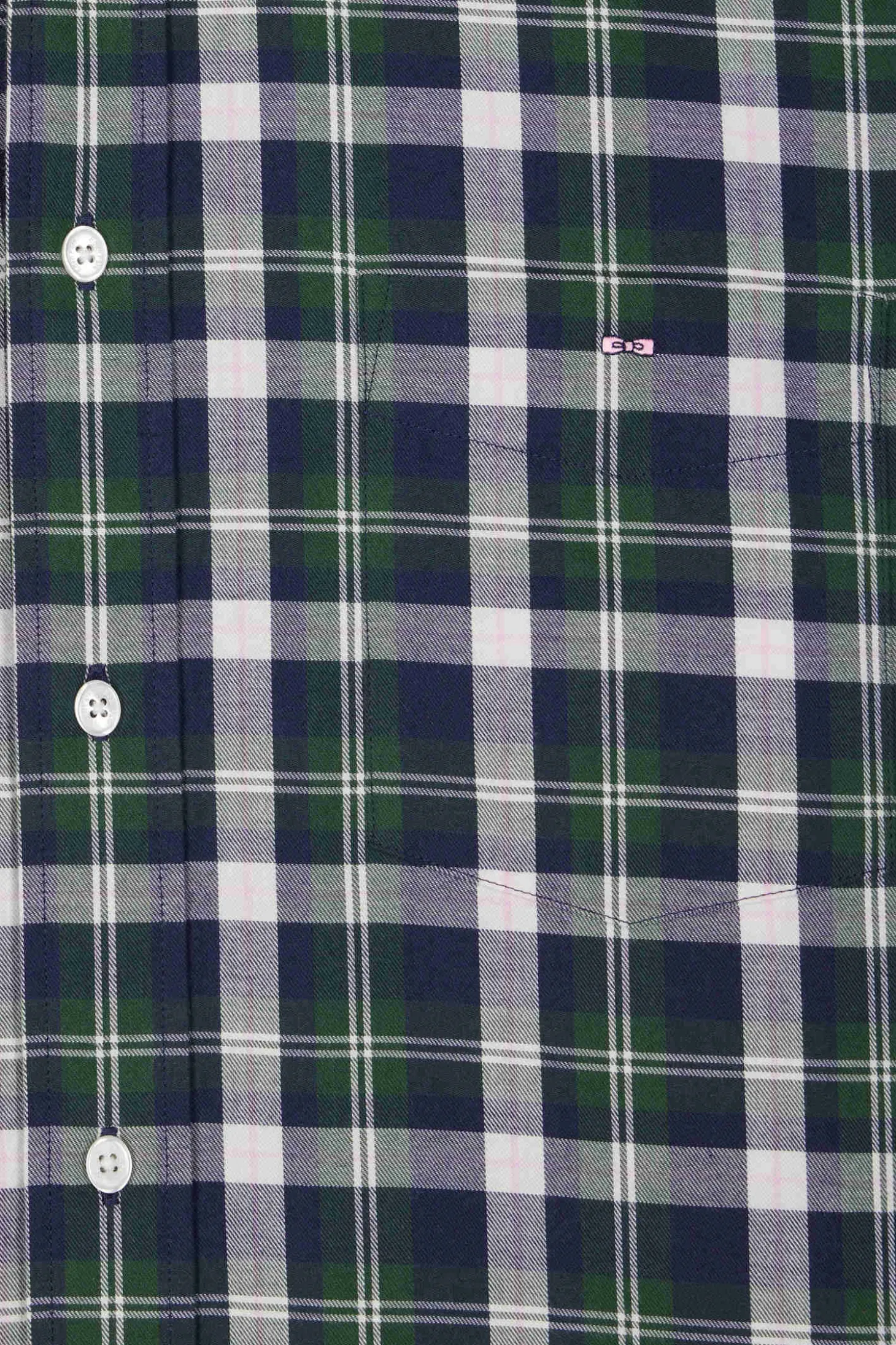 Regular green checked cotton shirt