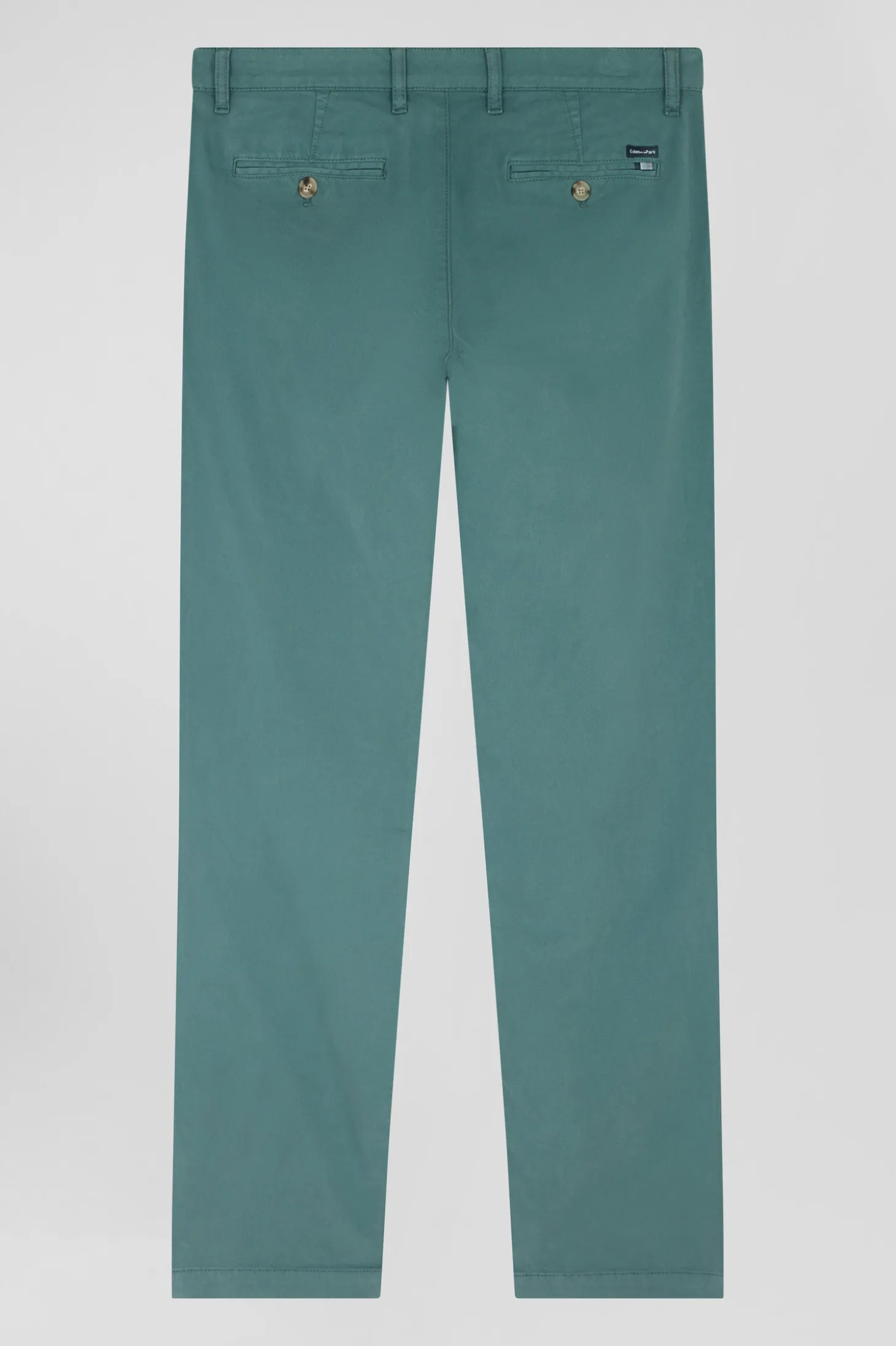 Regular green chino trousers in stretch cotton gabardine