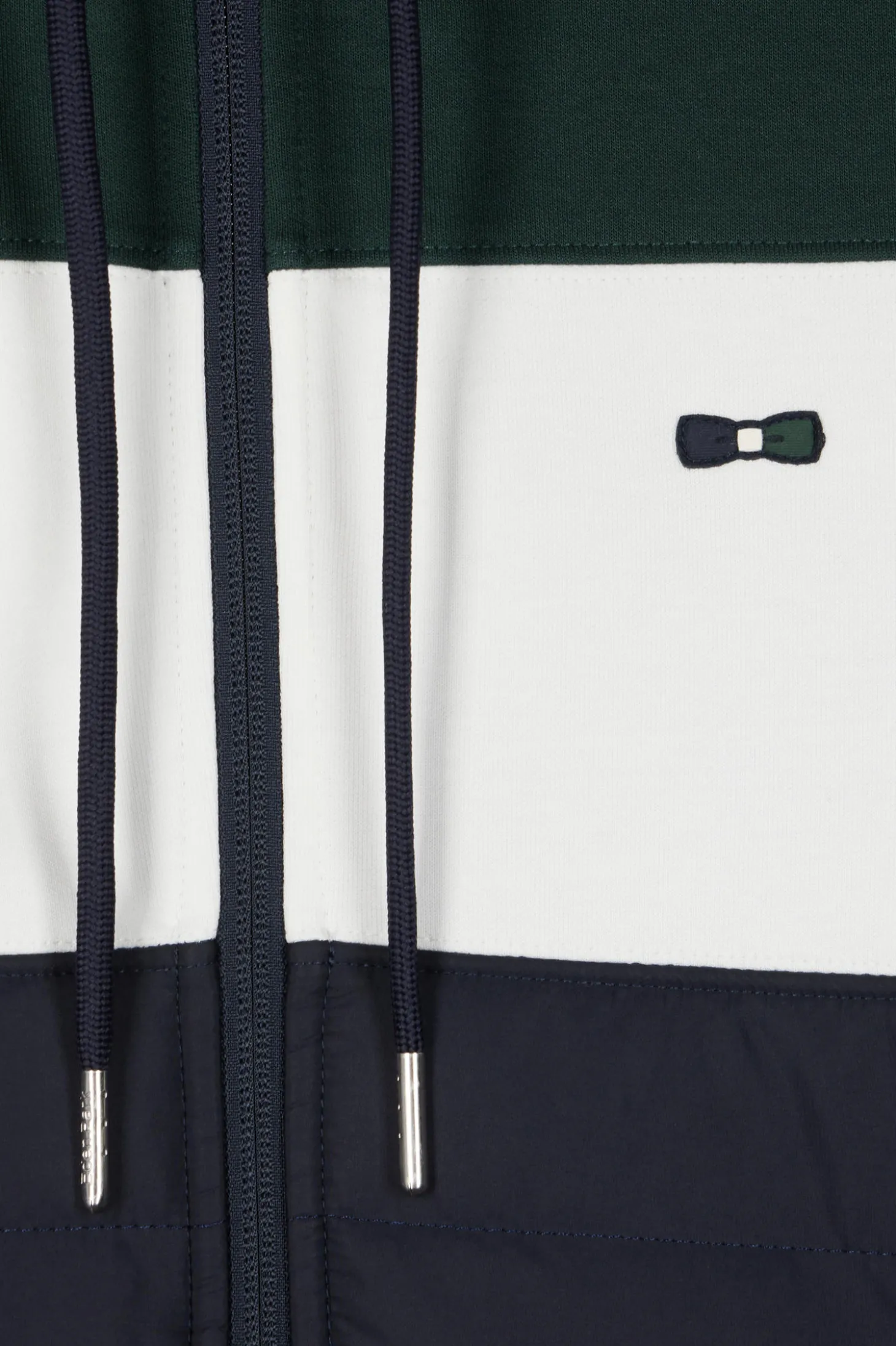 Regular green cotton blend hoodie with padded front