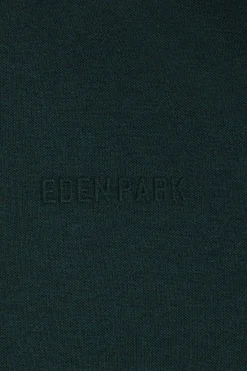 Regular green long-sleeved cotton piqué polo shirt with tricolor details