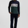 Regular green mottled short-sleeved cotton piqué polo shirt