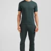 Regular green Pima cotton short-sleeved T-shirt