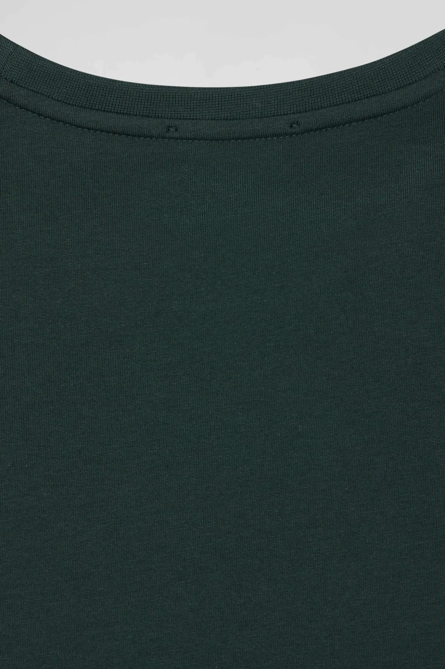 Regular green Pima cotton short-sleeved T-shirt