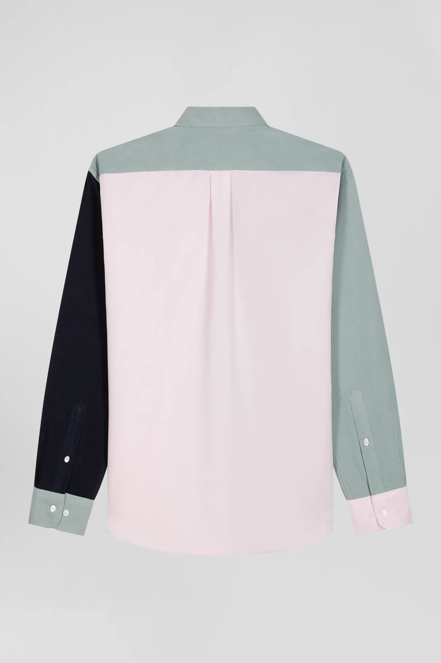 Regular green tricolour cotton shirt