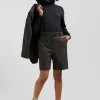 Regular grey blended wool shorts