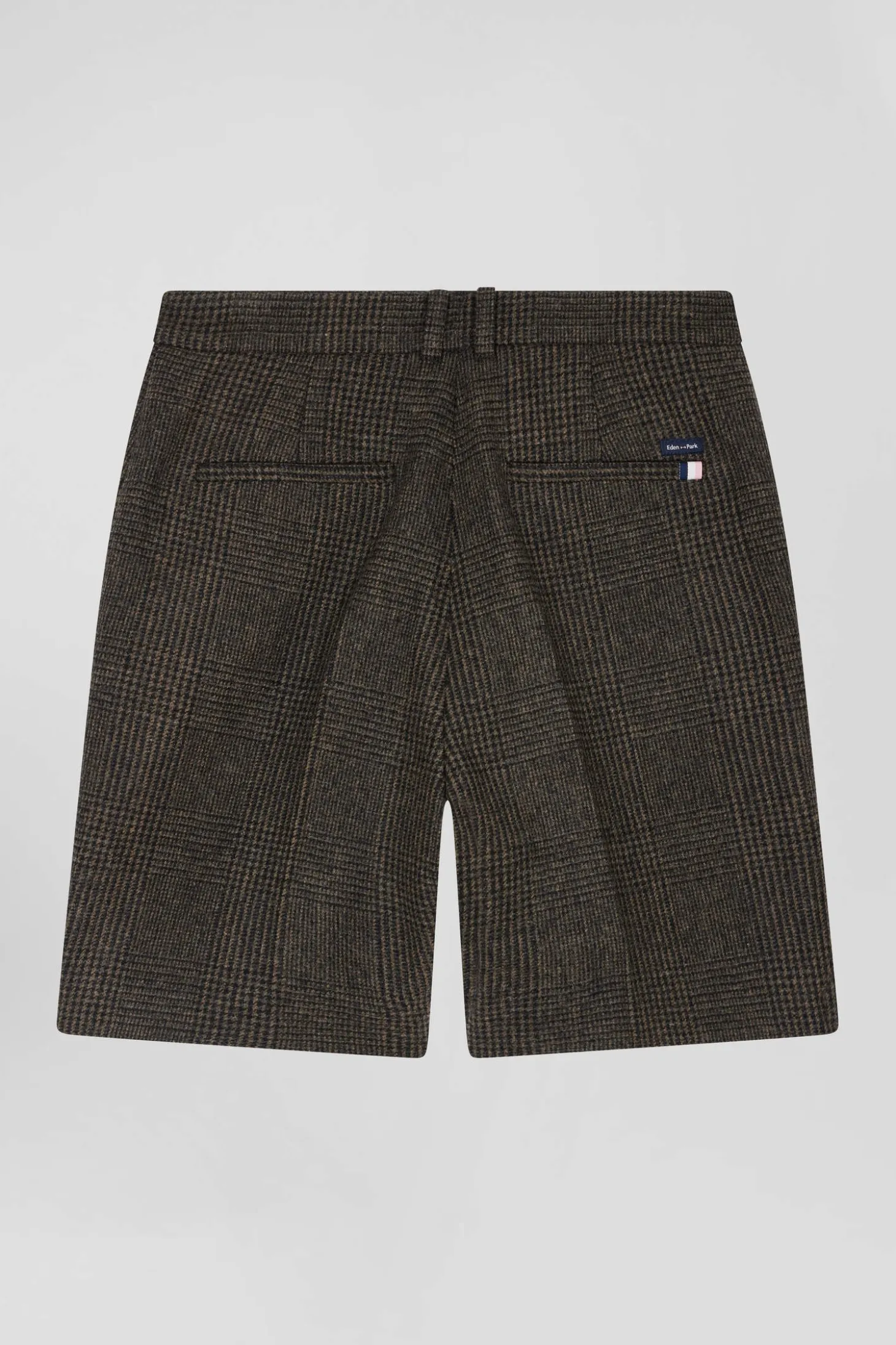 Regular grey blended wool shorts
