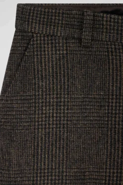 Regular grey blended wool shorts