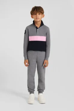 Regular grey brushed cotton fleece jogging bottoms