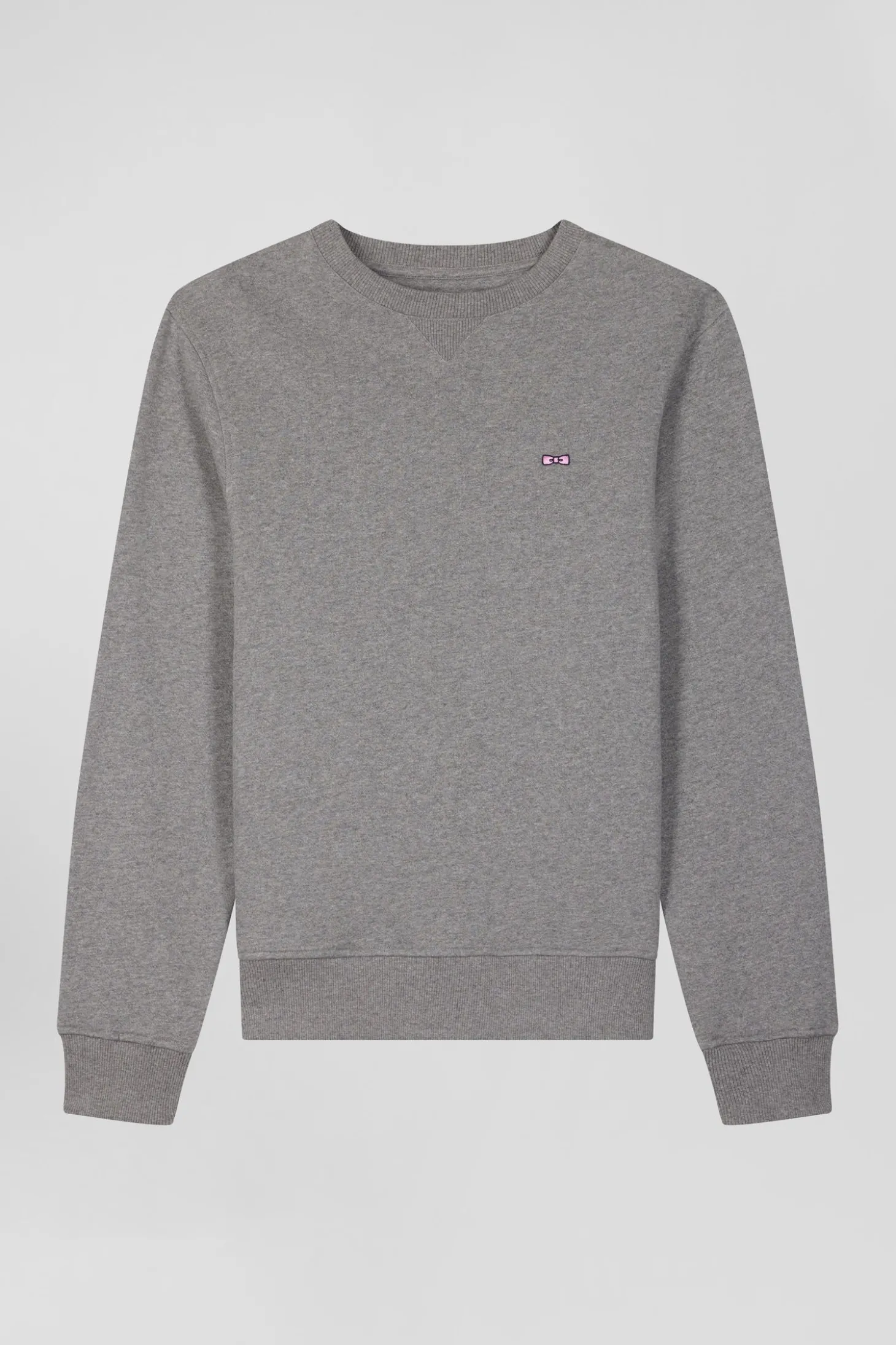 Regular grey brushed cotton fleece sweatshirt
