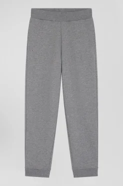 Regular grey brushed cotton fleece jogging bottoms