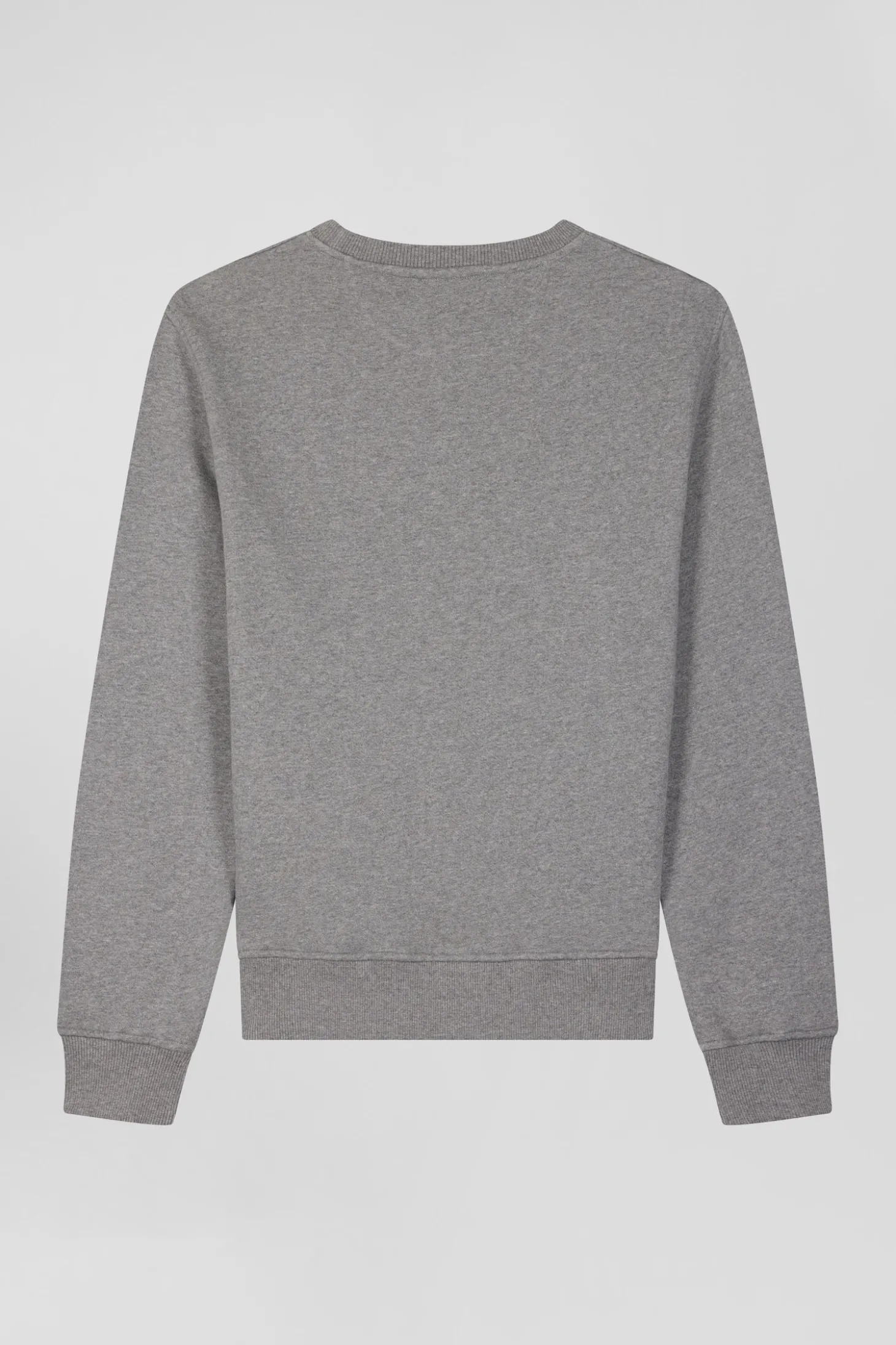 Regular grey brushed cotton fleece sweatshirt