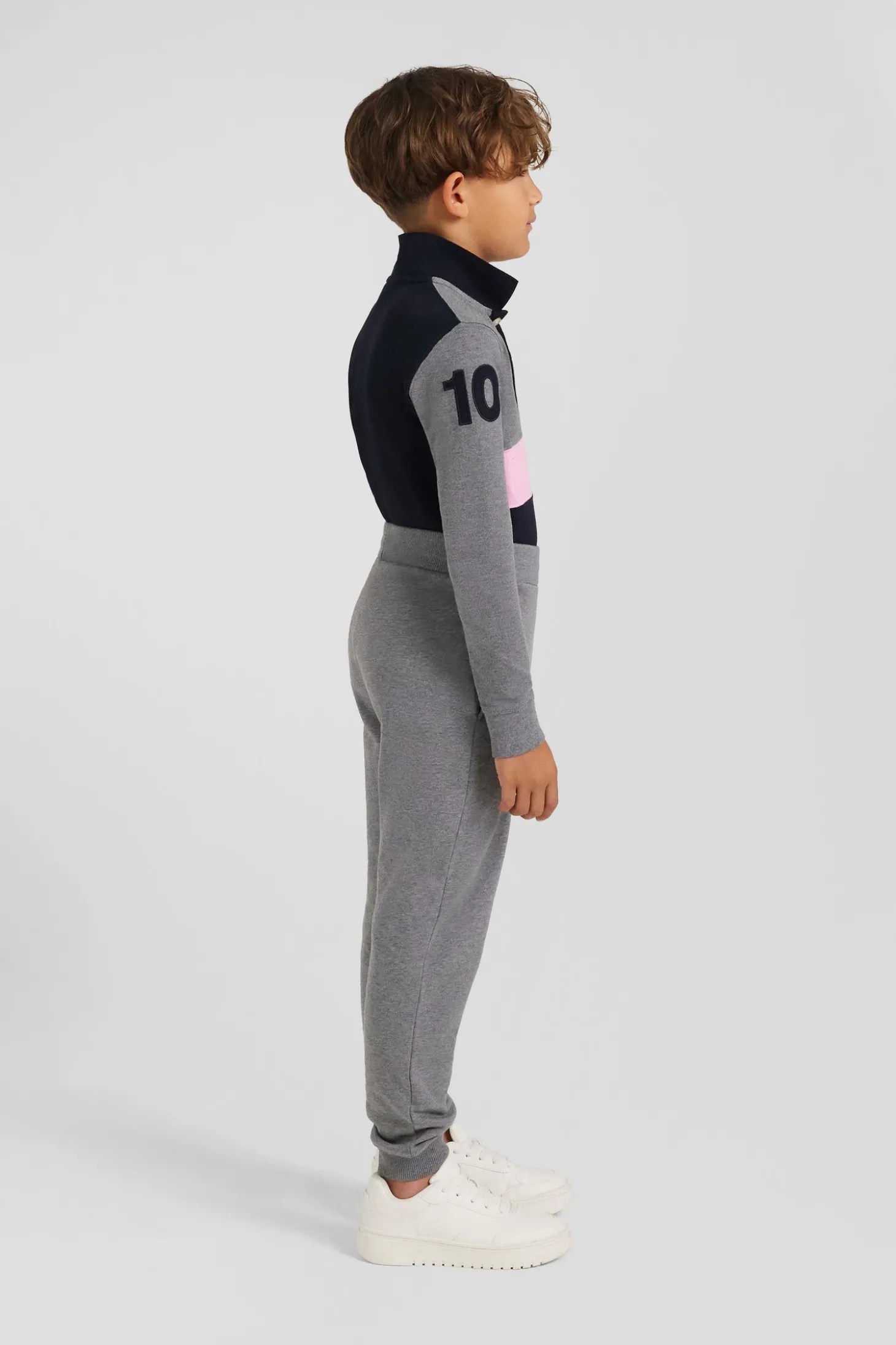 Regular grey brushed cotton fleece jogging bottoms