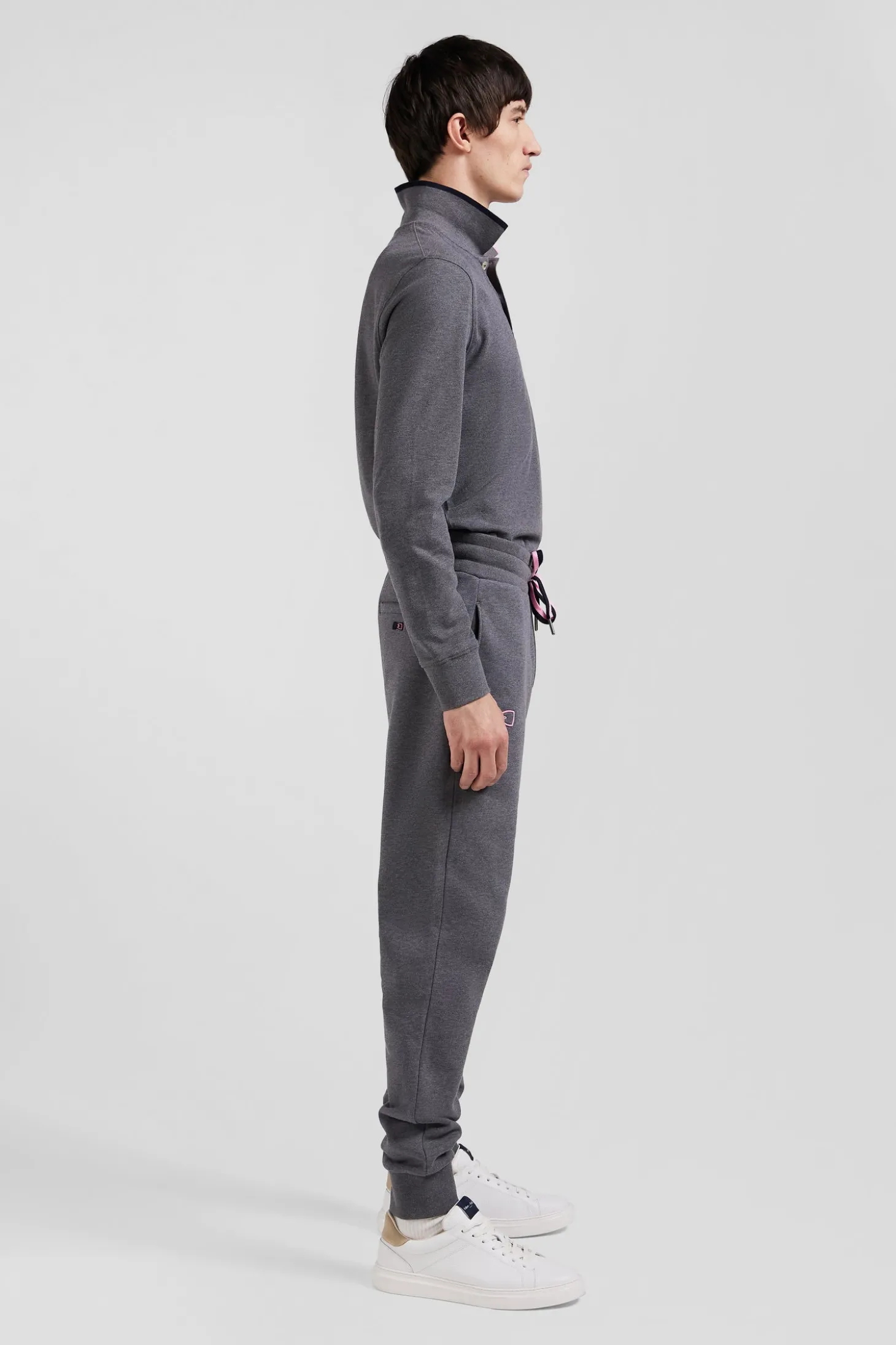 Regular grey brushed cotton fleece jogging bottoms