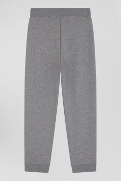 Regular grey brushed cotton fleece jogging bottoms