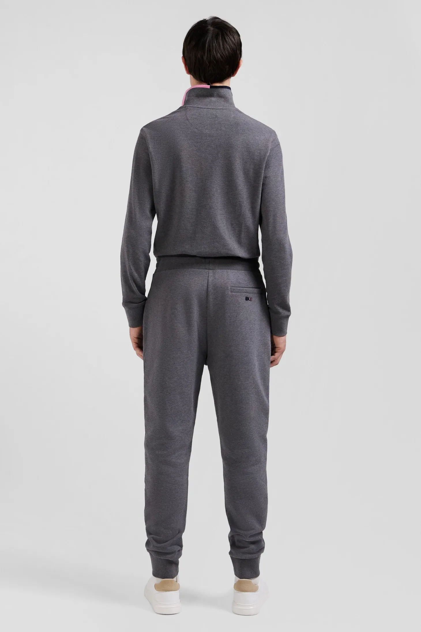 Regular grey brushed cotton fleece jogging bottoms