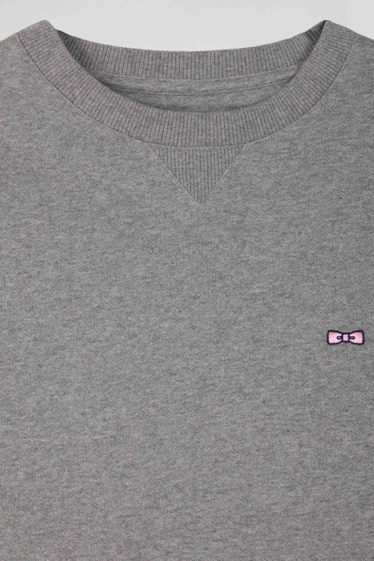 Regular grey brushed cotton fleece sweatshirt