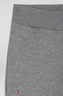 Regular grey brushed cotton fleece jogging bottoms