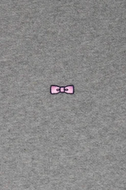 Regular grey brushed cotton fleece sweatshirt