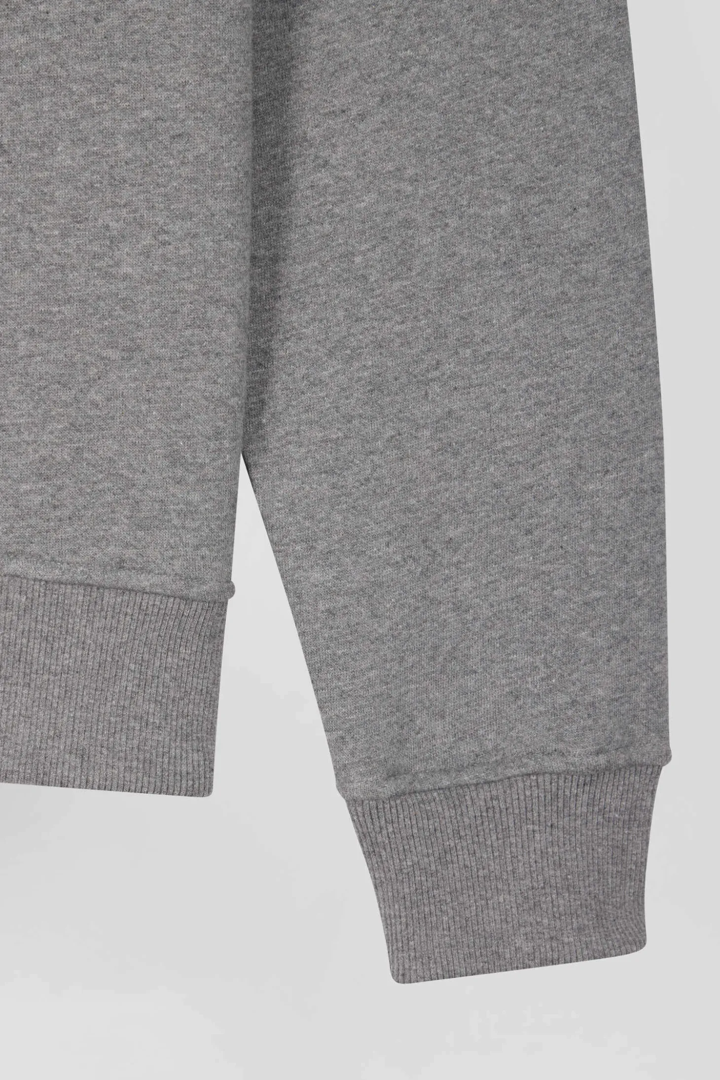 Regular grey brushed cotton fleece sweatshirt