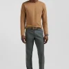 Regular grey chino trousers in stretch cotton gabardine