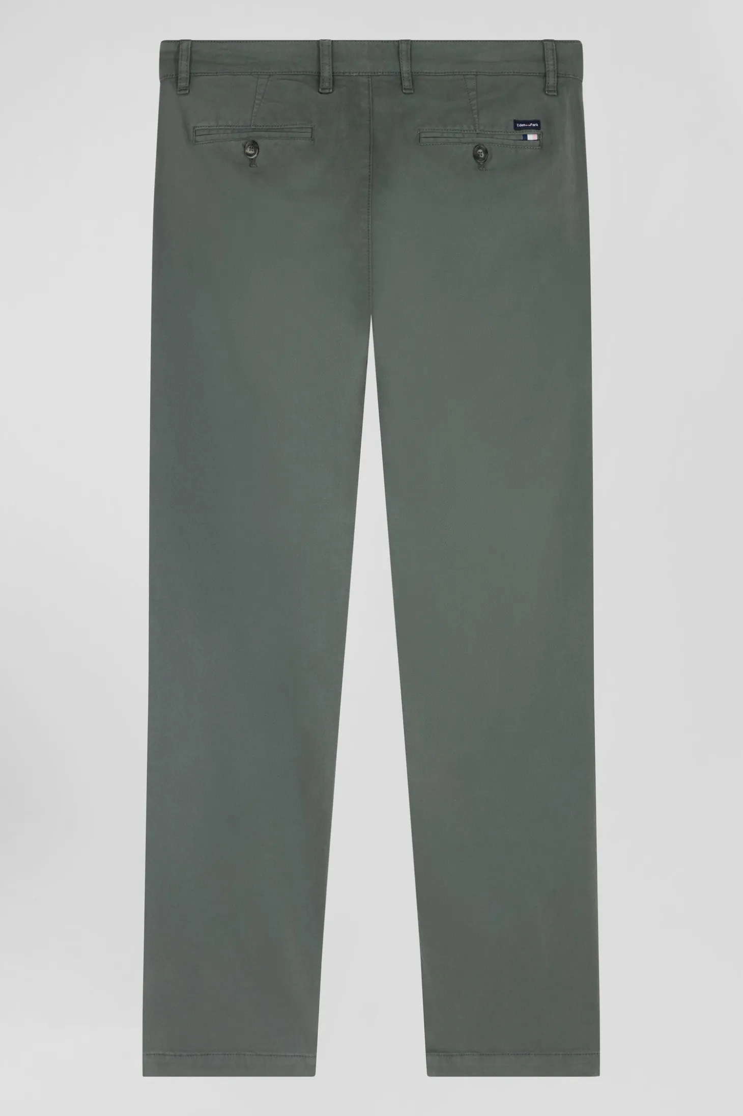 Regular grey chino trousers in stretch cotton gabardine