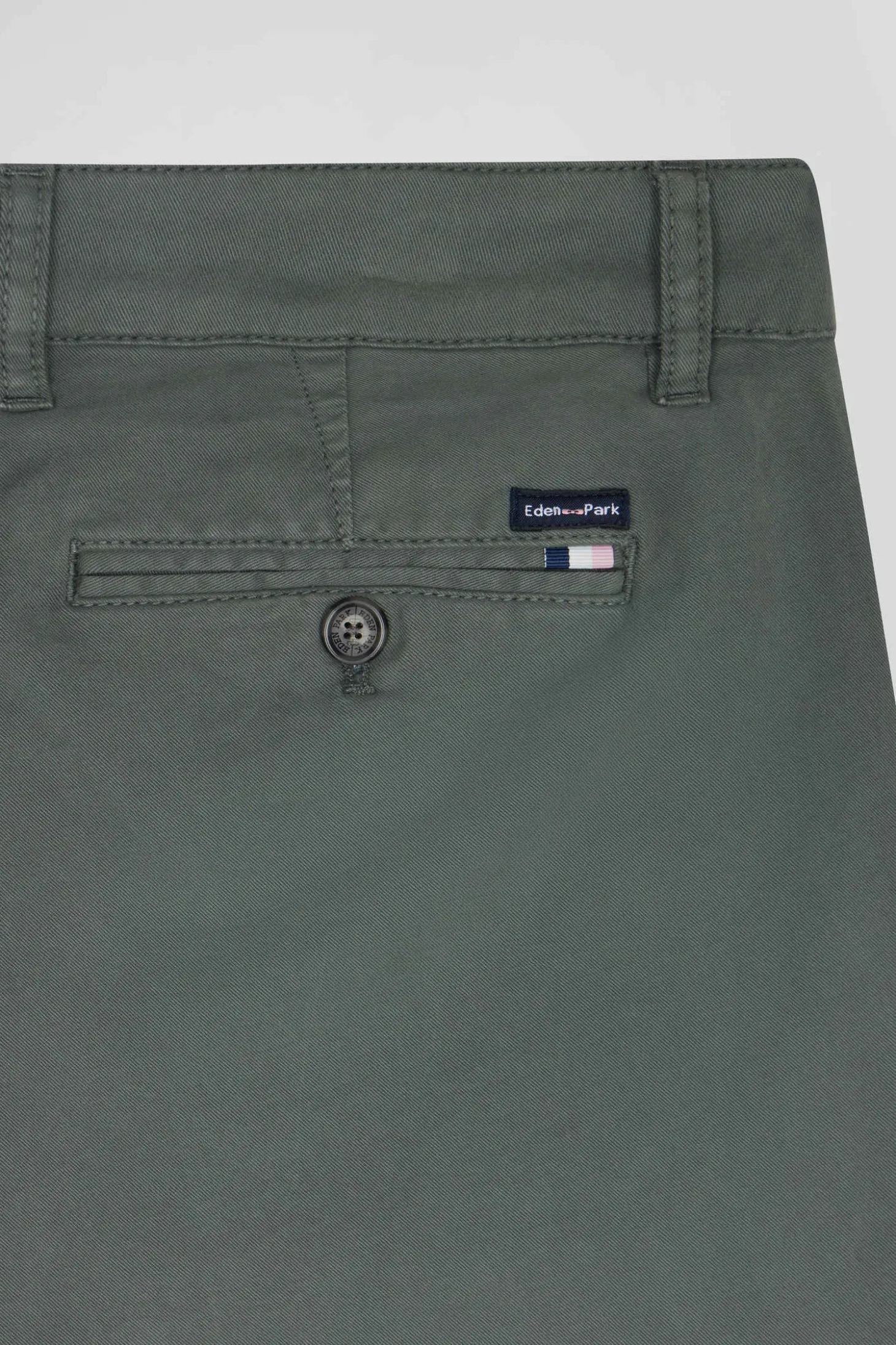 Regular grey chino trousers in stretch cotton gabardine