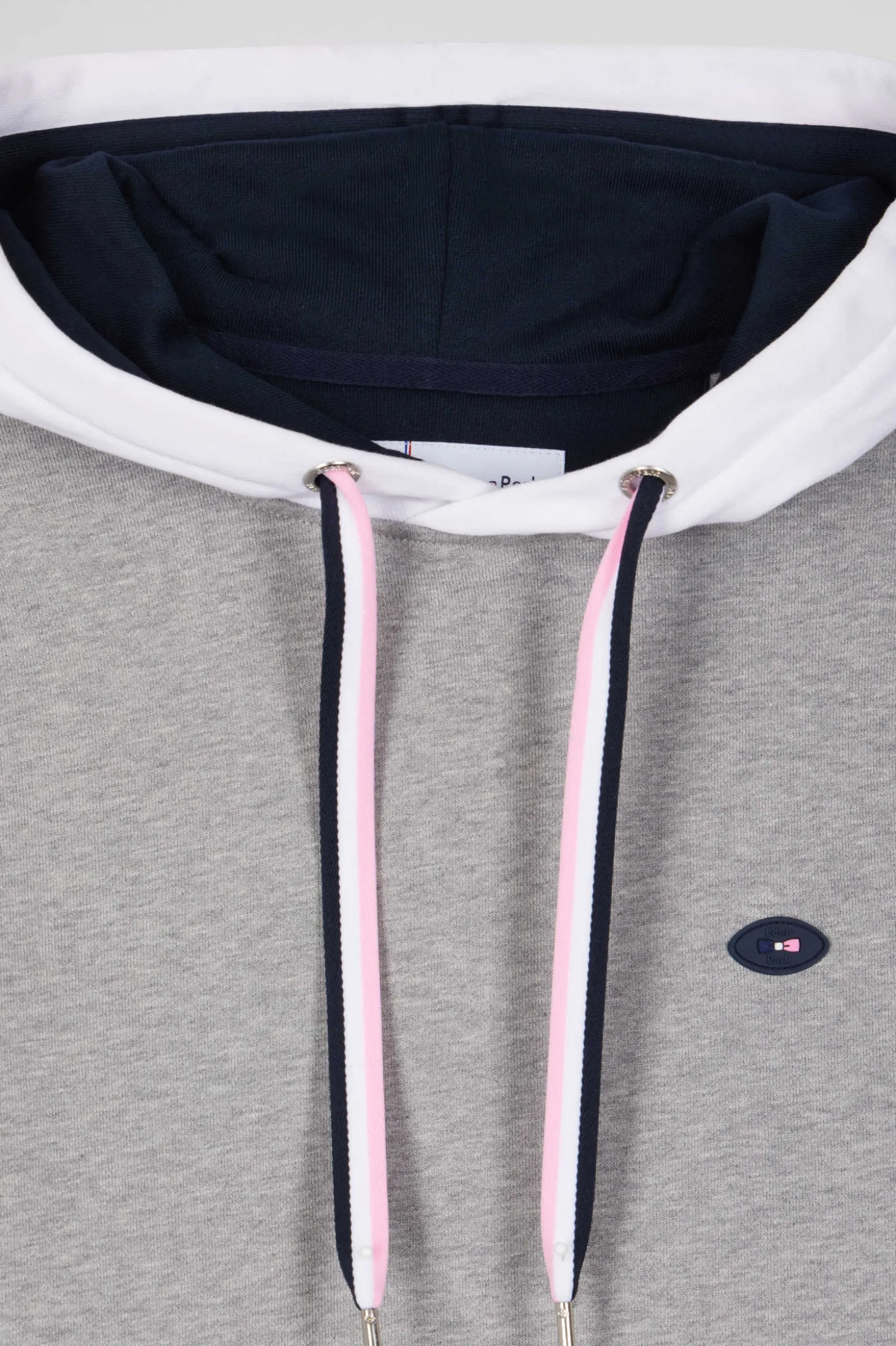 Regular grey colorblock XV de France cotton hoodie