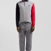 Regular grey long-sleeved cotton rugby shirt