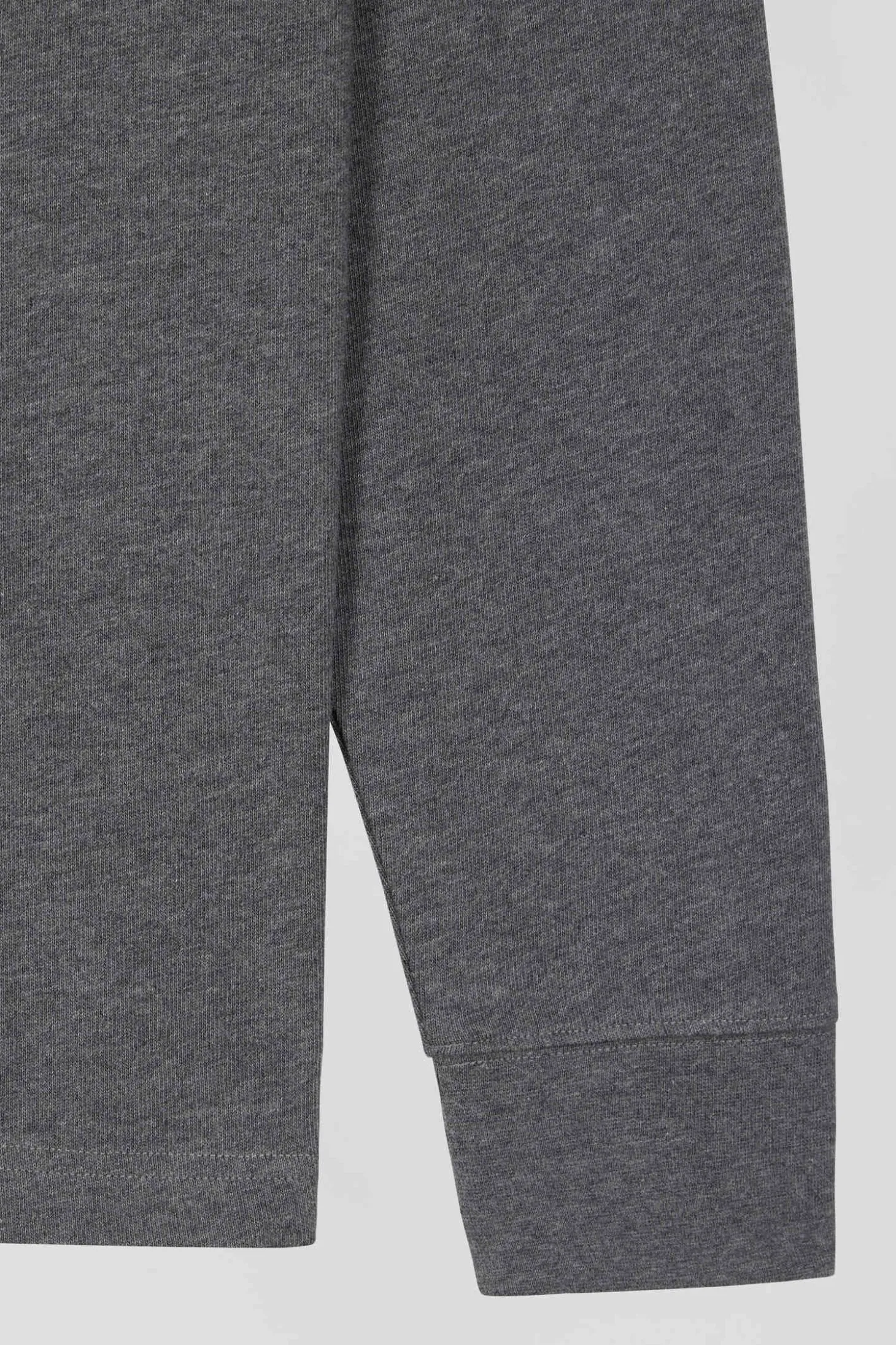 Regular grey long-sleeved cotton rugby shirt with bow tie details