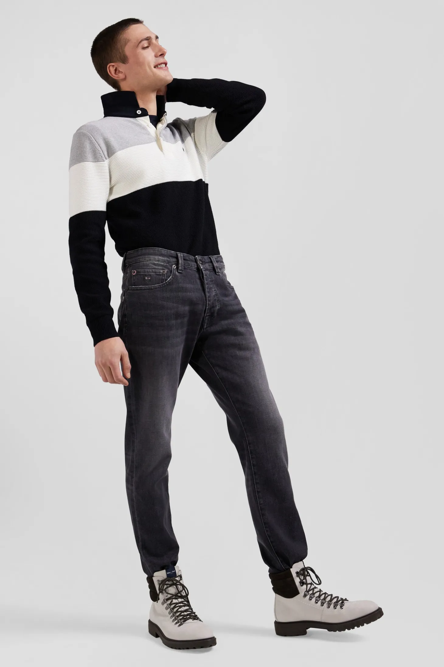 Regular grey mixed stretch denim jeans
