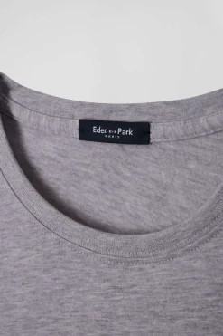 Regular grey Pima cotton short-sleeved T-shirt