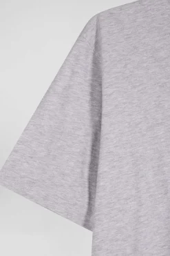 Regular grey Pima cotton short-sleeved T-shirt