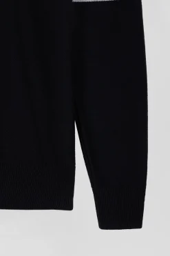 Regular grey semi-zipped cotton jumper with knit patterns